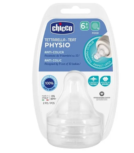 CHICCO TETTARELLA PHISIO ANTI COLICA , 6+ MESI FLUSSO VELOCE